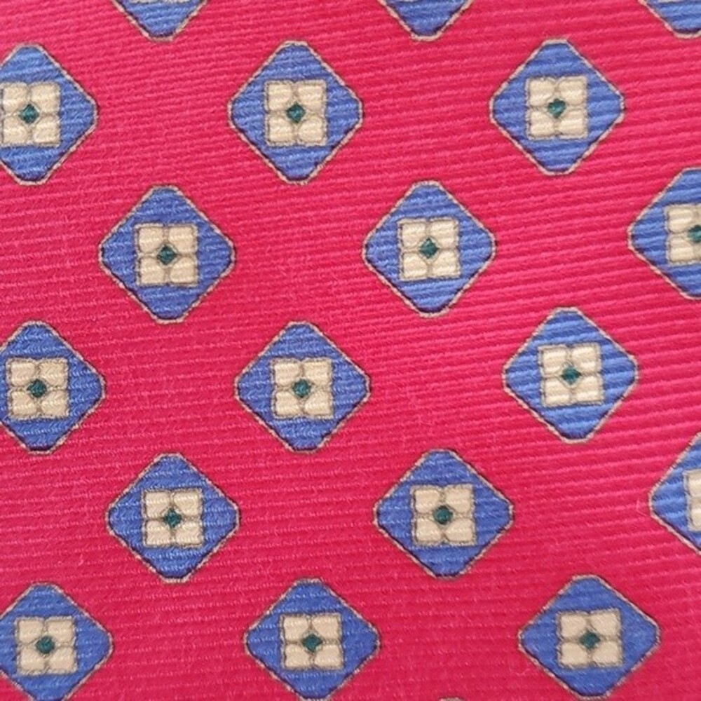 STEFANO RICCI MEN'S GEOMETRIC DIAMONDS SILK TIE RED BLUE YELLOW 4" BY 59"
